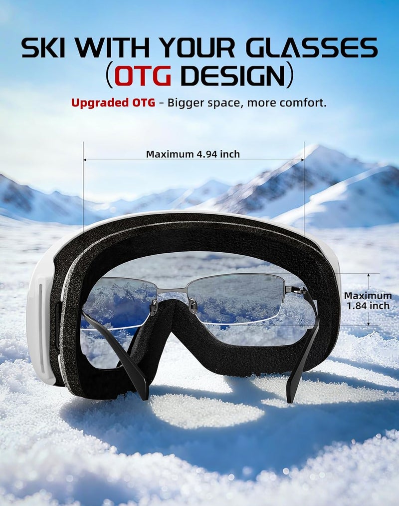 Innerking OTG Ski Goggles SGS Approved, Over Glasses Snow Snowboarding Winter Goggles Anti Fog for Adult, Youth, Men Women - Image 5